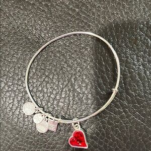 Alex and ani red heart jewel charm bracelet